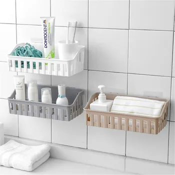 1 adet Banyo Raf Banyo Yapışkanlı Depolama Raf Mutfak Ev Dekorasyon Köşe duş rafı Raf Depolama Raf Aksesuarları