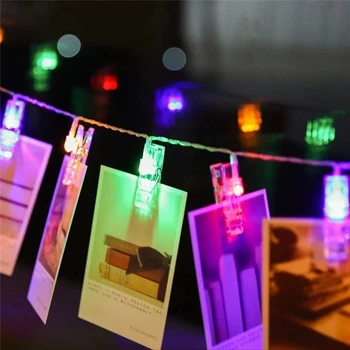 10 LEDs / 20 Leds LED çelenk ışıkları fotoğraf klip peri LED dize ışıklar pil kumandalı pencere parti düğün dekorasyon