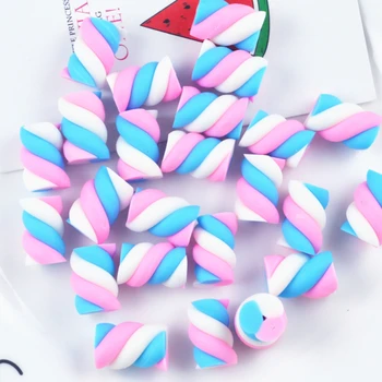 100 Adet 15mm Üç Renkli Yumuşak çömlek Pamuk Şeker oyuncak yiyecekler DIY Zanaat Malzemeleri Kek Tatlı Takı Dekorasyon düğün Embellishmen