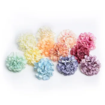 100 adet yapay çiçek 4.5 CM ipek ortanca çiçek kafa düğün parti ev dekorasyon için DIY çelenk hediye kutusu karalama defteri craft