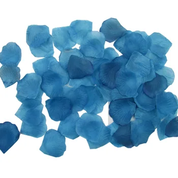 1000 adet (100 adet*10 packs) turkuaz mavi Yapay Kumaş İpek Gül Yaprakları