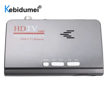 1080P DVB-T/DVB-T2 TV Tuner Alıcısı DVB T / T2 TV Kutusu VGA AV CVBS HDMI uyumlu dijital HD Uydu alıcısı Uzaktan Kumanda