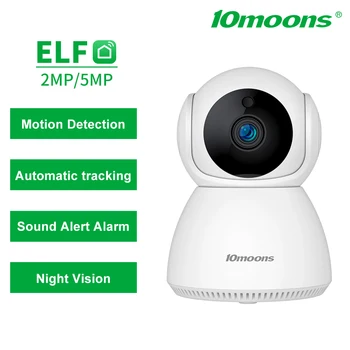 10moons 5mP IP Kamera Wi-Fi Kablosuz Ev Güvenlik Mini Ağ Gece Görüş güvenlik kamerası Bebek MonitorPTZ Otomatik İzleme İle