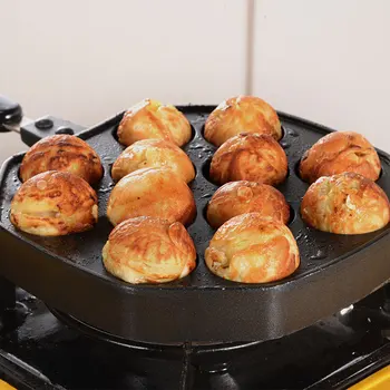 12 Delik Alüminyum Alaşımlı Takoyaki Tava Takoyaki Yapımcısı 18 Delik Chibi Maruko makinesi Pişirme Formları Kalıp Pan Ahtapot Pişirme Makinesi