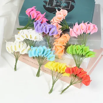 144 adet Mini PE gelinçiceği yapay çiçek Buket DIY İşi Scrapbooking Ev Düğün Hediye Kutusu Dekorasyon Sahte Çiçekler