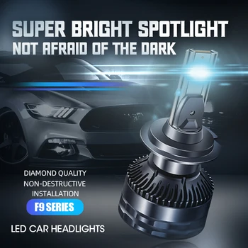 150W Süper Güç LED Araba Far F9 20000LM Yüksek Parlak Otomatik Sis Lambası H1 H4 H7 H11 9005 Araba Gösterge elektrik ampulü Canbus Led