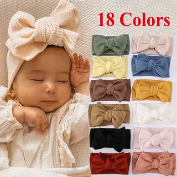 18 Renkler Büyük Yay Bebek Kafa Bandı Bebek Saç Yay Bebek Kız İlmek Türban Elastik Headwrap Bebek Kız Bantlar