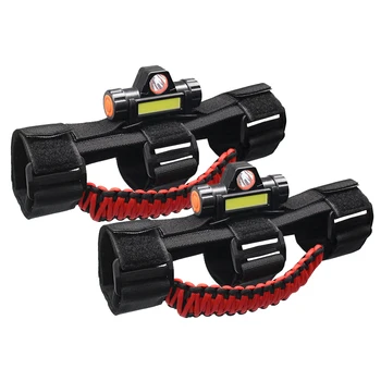 2 Adet Araba Çatı Roll Bar Kapmak İç Kolları Kavrama USB Tekerlek bayrağı LED jip için lamba Wrangler JK JL 1.75-2 inç Çubuklar İç