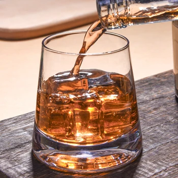2 Adet/grup viski bardağı Bardak Şeffaf Kalın Alt Şarap Bardağı KTV Bar Kulübü Votka Bourbon Viski Scotch Likör Hediye Erkekler için