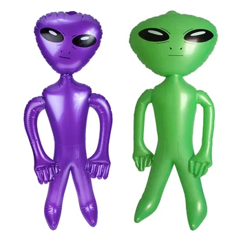 2 adet Şişme Alien Süslemeleri Şişme Alien Oyuncaklar için Parti