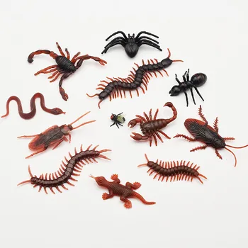 20 Adet Simülasyon Plastik Böcek Sahte Örümcekler Akrep Sinekler Yarasa Cadılar Bayramı Partisi İyilik Dekorasyon Yenilik ve Gag Oyuncaklar