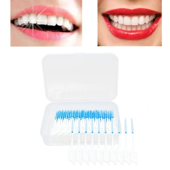 200 adet Silikon İnterdental Fırçalar Yumuşak Diş Temizleme Fırçası Diş Bakımı İpi Kürdan Oral Araçları Kadınlar Erkekler için