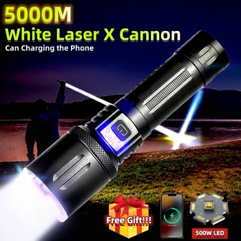 20000000LM Yüksek Güç LED El feneri XHP99 Lazer 26650 Pil Ekran Zumlanabilir Su Geçirmez Taktik Avcılık 5 Modu Kamp Torch