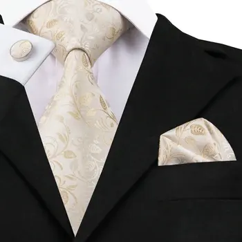 2016 Klasik Ipek Kravat Gri Çiçek Kravat Mendil Kol Düğmesi Seti Kravatlar Erkekler Için Iş Düğün Parti C-1167
