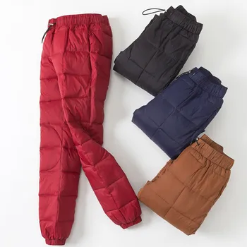 2018 Kış Uzun kalem pantolon Kadın Sıcak Kalın Aşağı pamuklu pantolonlar Kadın Elastik Yüksek Bel Rahat pantolon Artı Boyutu 4XL A1121