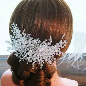 2020 Zarif Düğün Gelin saç aksesuarları Takı El Yapımı Kristal Rhinestone Gelin Parti Balo Pageant Saç Tarak Tokalar