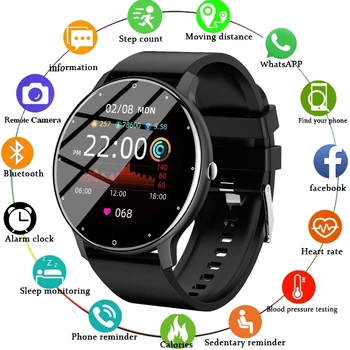 2021 Yeni akıllı saat Erkekler Kadınlar Tam Dokunmatik Ekran Spor Spor İzle IP67 Su Geçirmez Bluetooth Android IOS Smartwatch İçin erkekler