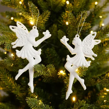 2023 Noel Mini Sevimli Beyaz Kar Tanesi Elfler Melek Geyik Noel Ağacı Kolye Süs Baubles noel dekorasyonları Ev Hediye