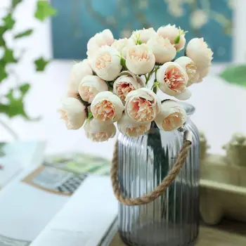 27 kafaları Yapay Gül İpek şakayık çiçekleri Buket Simülasyon Bitkiler Sahte şakayık çiçekleri Ev Düğün ofis dekorasyonu