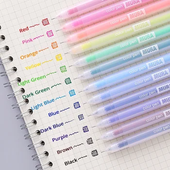 3 Adet / takım Kawaii Renkli Jel Kalemler 12 Renk İğne kalem ucu Öğrenci için 0.5 mm Sevimli Kırtasiye Okul Malzemeleri Renkli Kalem