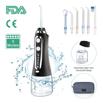 3 Modları Oral Irrigator Taşınabilir Su Diş Pensesinde USB Şarj Edilebilir su jeti İpi kürdan 5 Jet Ucu Diş Bakımı Aracı
