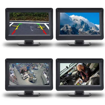 4.3 İnç Monitör Araba Ekran TFT LCD Renkli Ekran DVR TV Park Dikiz Kamera HD Görüş Ters Park Sensörleri Radar