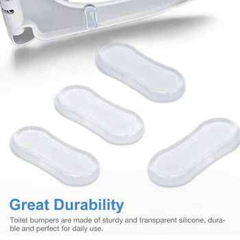 4 in1 Banyo Şeffaf Silikon Tuvalet Koltuk Tampon Tampon Pedleri Evrensel Darbeye Dayanıklı Güçlü Yapıştırıcı Ev Yedek Parçaları