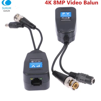 4K 8MP CCTV HD RJ45 Video Güç Balun Pasif Bükümlü Çift Telsiz BNC CAT5e 6 Konnektör Güvenlik Kameraları İçin