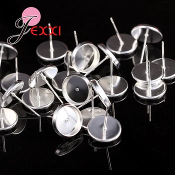 50 adet / kayıp 925 Ayar Gümüş düğme küpe Bileşenleri İğneler İğneler DIY Kulak Bulguları Toptan Düşük Fiyat Ücretsiz Kargo