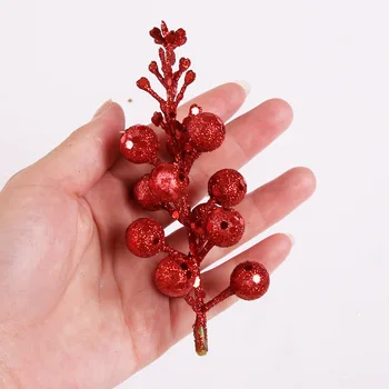 6 adet / grup Glitter Köpük DIY Yapay Meyve Berry Yılbaşı Ağacı Süsleri Yılbaşı Süsleri Sahte Meyve Köpük yılbaşı dekoru