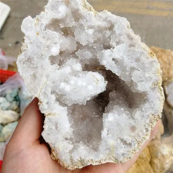 600-700g Büyük Doğal Akik Geode Şifa Kristal Geode Kristal Druzy Ev Dekor İçin