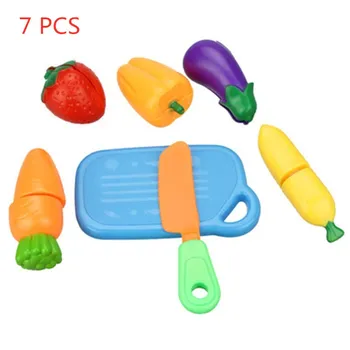 7 adet / grup Mini Mutfak Çocuk Çocuk Pretend Cook Oyna Montessori Oyuncak Simülasyon Sebze Meyve Eşyaları oyuncak seti Hediye