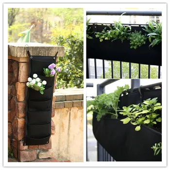 7-Pocket Kapalı Açık Duvar Balkon Otlar Dikey Bahçe Asılı Dikim Çanta bahçe malzemeleri ücretsiz kargo
