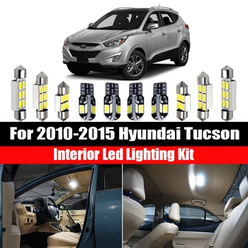 8 adet Beyaz Araba LED Ampuller İç Paketi Kiti İçin 2010-2015 Hyundai Tucson Harita Dome Gövde Kapı Plaka İşık Lambası