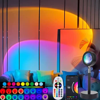 Akıllı Tuya RGB 16 Renk Gün Batımı Projektör Lambası Led Gece Lambası APP Uzaktan Kumanda ile Yatak Odası Ev Dekorasyon Fotoğraf Hediye