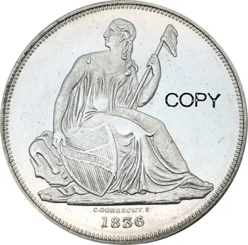 Amerika birleşik devletleri Bir Dolar 1836 Gobrecht Dolar Adı Altında Taban Madalya Hizalama I Pirinç Kaplama Gümüş Kopya Paraları