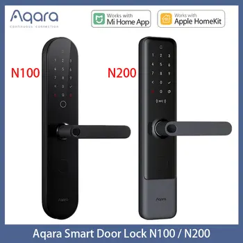 Aqara N100 ve N200 Akıllı Kapı Kilidi Bluetooth Dijital parmak izi kilidi, Şifre, NFC Kart, APP Uzaktan Homekit ve Mi Ev APP