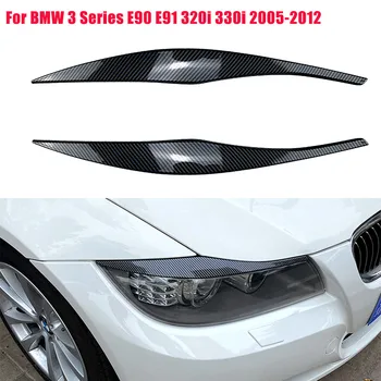 Araba Far Gözkapağı Kaş Kapağı Çıkartmalar Trim İçin BMW 3 Serisi E90 E91 320i 330i 2005 2006 2007 2008 2009 2010 2011 2012