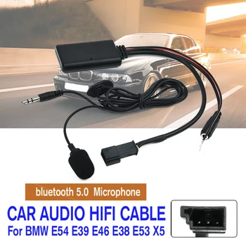 Araba Ses HIFI Kablosu Adaptörü Bluetooth 5.0 Mikrofon ABS Bluetooth Adaptörü İçin BMW E54/E39/E46/E38 / E53 X5 Bluetooth Araç Kiti