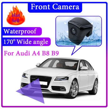 Audi için A4 B8 8K B9 8W 2008 ~ 2020 araba logosu Ön Görüş Kamerası Gece Görüş HD Geniş Açı Derece Gömülü Kör Nokta Alan Kamera