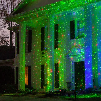 Açık Kırmızı Yeşil Tatil projeksiyon ışığı Noel Lazer Projektör Lambası Bahçe Tam Gökyüzü Yıldız Lazer LED Disko Sahne çim ışığı
