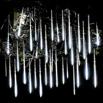 Açık LED Meteor duş ışıkları düşen yağmur damlası peri dize ışık su geçirmez noel partisi bahçe tatil süslemeleri