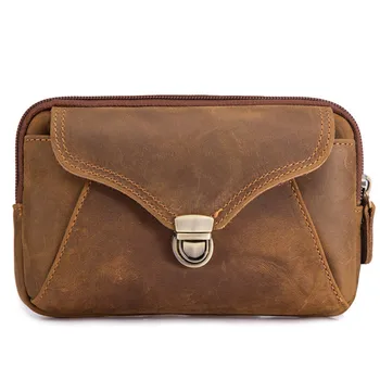 Bel çantası Erkekler Hakiki deri kemer Bum Bacak Kalça Paketleri Erkekler için Mini Çoklu Telefon Kutusu Cüzdan ve çanta Açık Para Kart Kılıfı