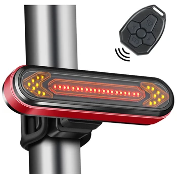 Bisiklet ışığı USB Şarj Edilebilir Kuyruk İşık Uyarı Bisiklet Arka İşık Akıllı Kablosuz Uzaktan Dönüş sinyal ışığı LED Bisiklet Fener