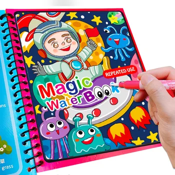 Büyülü Kitap Su Çizim Montessori Oyuncaklar Kullanımlık Boyama Sihirli boyama kitabı Duyusal Erken Eğitim 1 adet