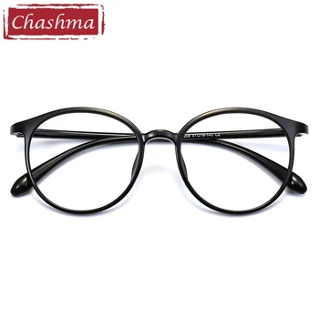 Chashma Kadın Gözlük Yuvarlak TR90 Ultra Hafif Çerçeve Reçete Optik Lensler Şeffaf Erkek Gözlük Anti Mavi Işın Gözlük