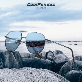 CoolPandas Polarize Güneş Gözlüğü Erkekler Vintage Kaplama Lens Alaşım Çerçeve Klasik Marka güneş gözlüğü Sürüş Shades Için Erkek / Wome UV400