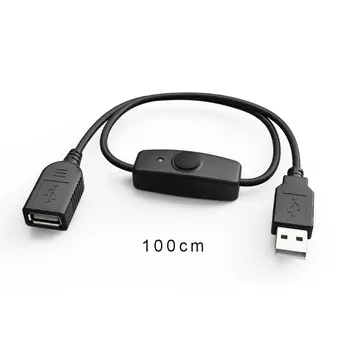 Data Sync USB 2.0 Genişletici Kablosu USB Uzatma Kablosu İle ON OFF Anahtarı Ahududu Pi PC için LED Göstergesi USB Fan LED Lamba USB Ch