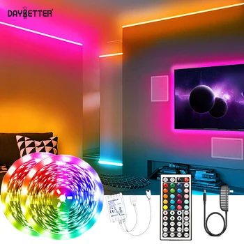 DAYBETTER LED şerit ışıkları Luces LED şerit uzaktan kumanda ile Renk değiştirme SMD 5050 LED ışıkları ev TV mutfak için parti noel