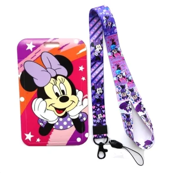 Disney Mickey Minnie Mouse Kız Sürgülü KİMLİK Kapağı kimlik kartı tutucu Moda Stilleri Olay Promosyon İş Adı Etiketi Otobüs Kartları